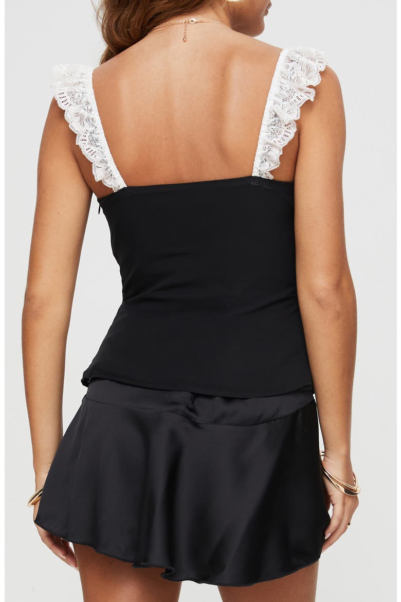 Delvonte Lace Trim Tank, Alternate, color, BLACK