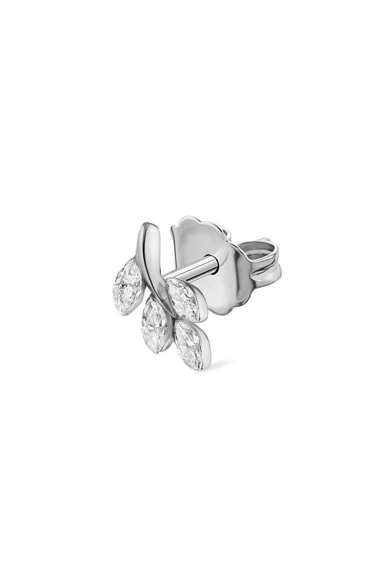 Diamond Vine Single Stud Earring, Main, color, WHITE GOLD