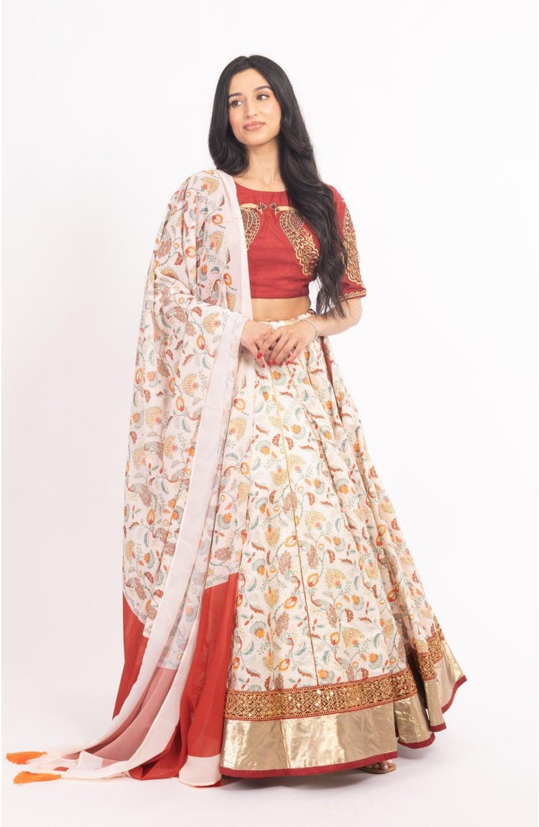 RAAS Milani Kalamkari Print Lehenga Choli Set, Alternate, color, 