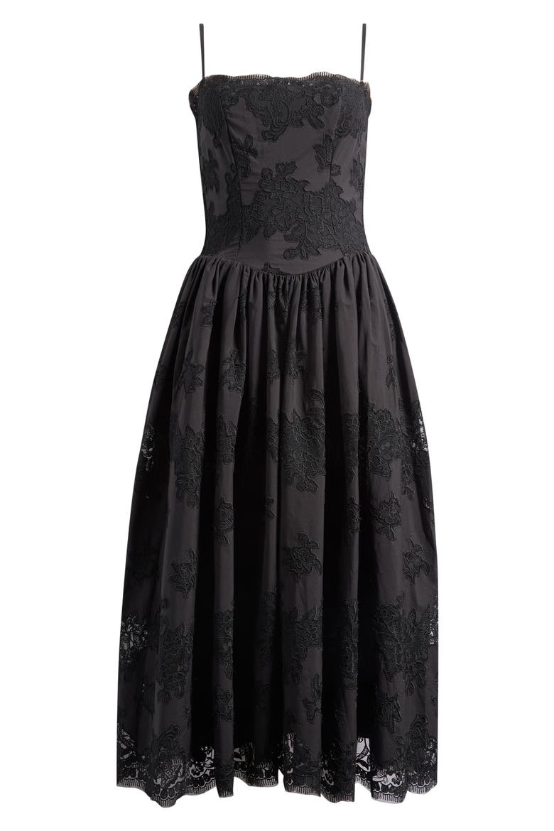 Chloe Broderie Anglaise Party Dress, Main, color, BLACK