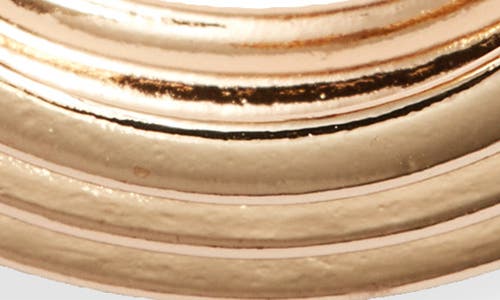 Open Edit Deco Ridge Hoop Earrings In Gold