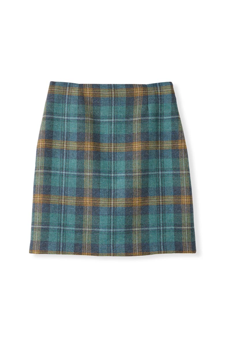 British Celt Wool Skirt, Alternate, color, Teal / Ochre Tartan