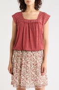 MAX STUDIO Open Stitch Square Neck Top