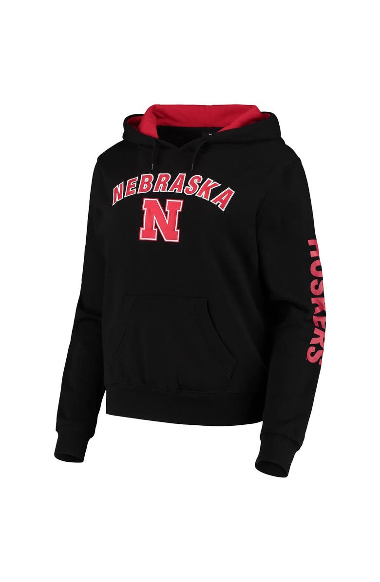 COLOSSEUM Women's Colosseum Black Nebraska Huskers Loud and Proud Pullover Hoodie, Alternate, color,