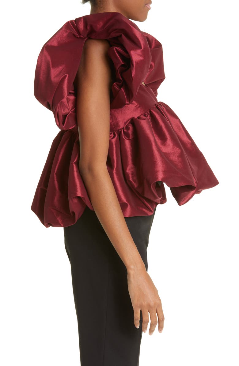 Kika Vargas Chiara Puff Sleeve Taffeta Babydoll Top, Alternate, color, 