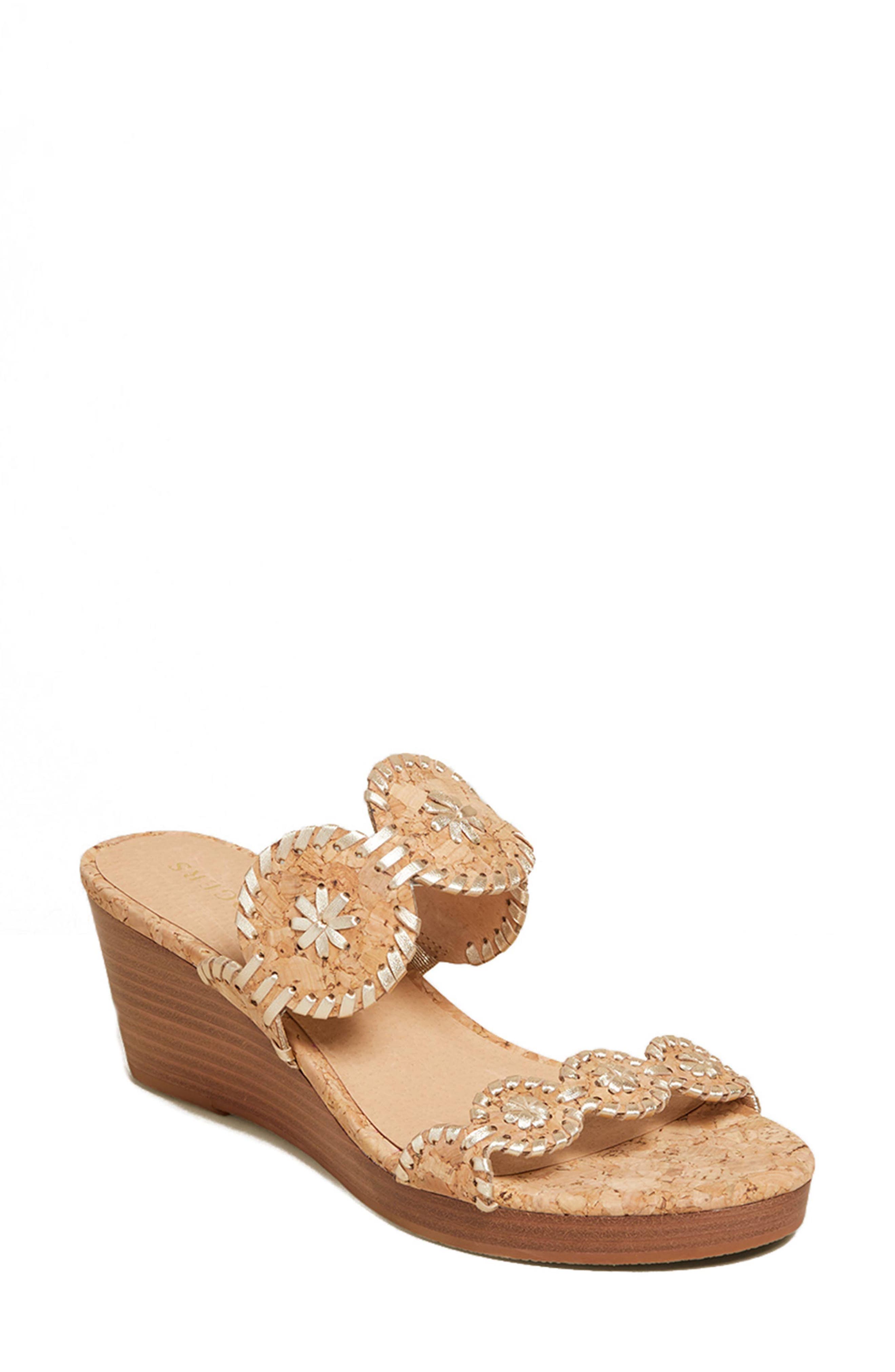 Lauren Wedge Slide Sandal, Main, color, NATURAL CORK/ GOLD