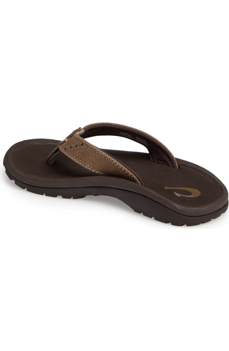OluKai Nui Leather Flip Flop, Alternate, color,
