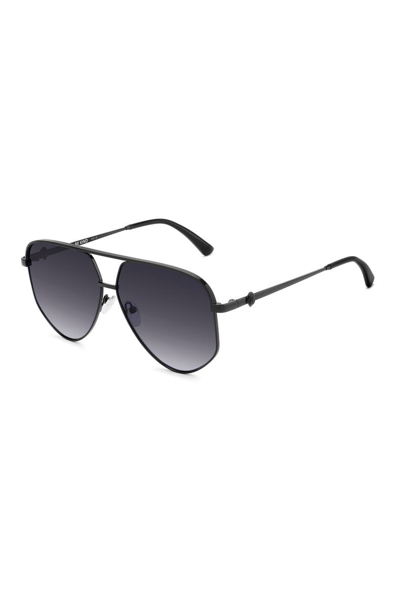 64mm Square Sunglasses, Alternate, color, BLACK/ DARK GREY SF