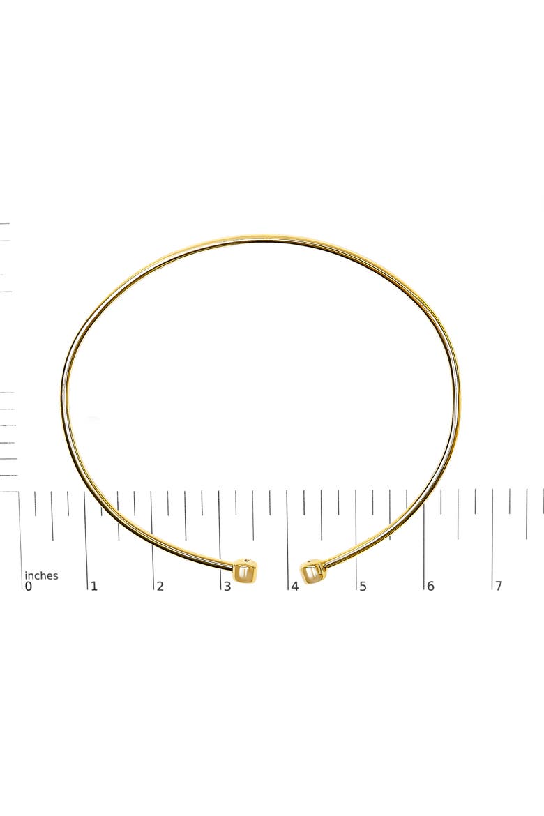 10K Yellow Gold plated Sterling Silver Lab Grown Diamond Accent Bezel Cuff Bangle Bracelet, Alternate, color, Yellow Gold over Silver