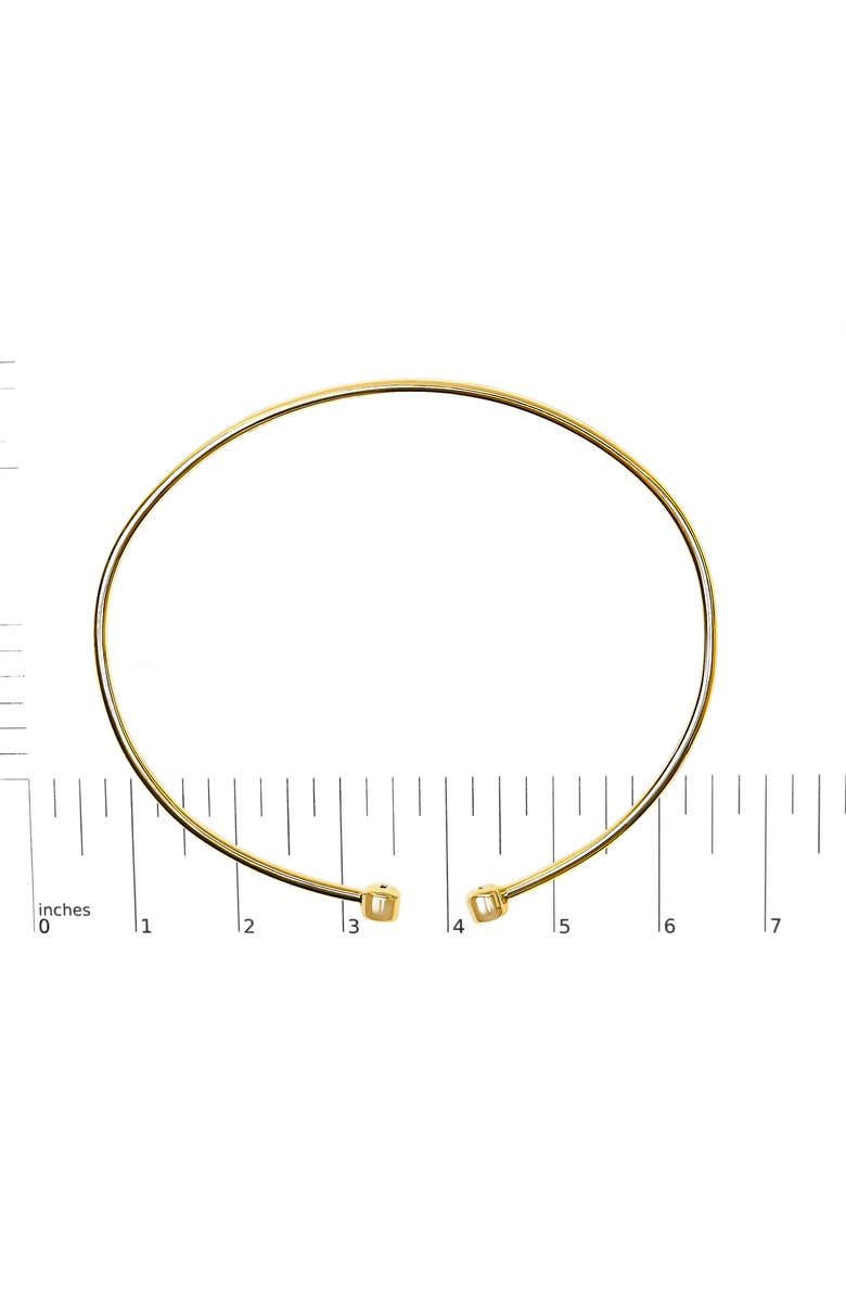 Haus of Brilliance 10K Yellow Gold plated Sterling Silver Lab Grown Diamond Accent Bezel Cuff Bangle Bracelet, Alternate, color, Yellow Gold Over Silver