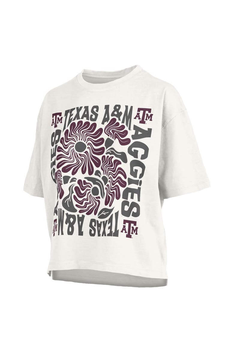 Women's Pressbox  White Texas A&M Aggies Elena Oversized Slub T-Shirt, Alternate, color, White