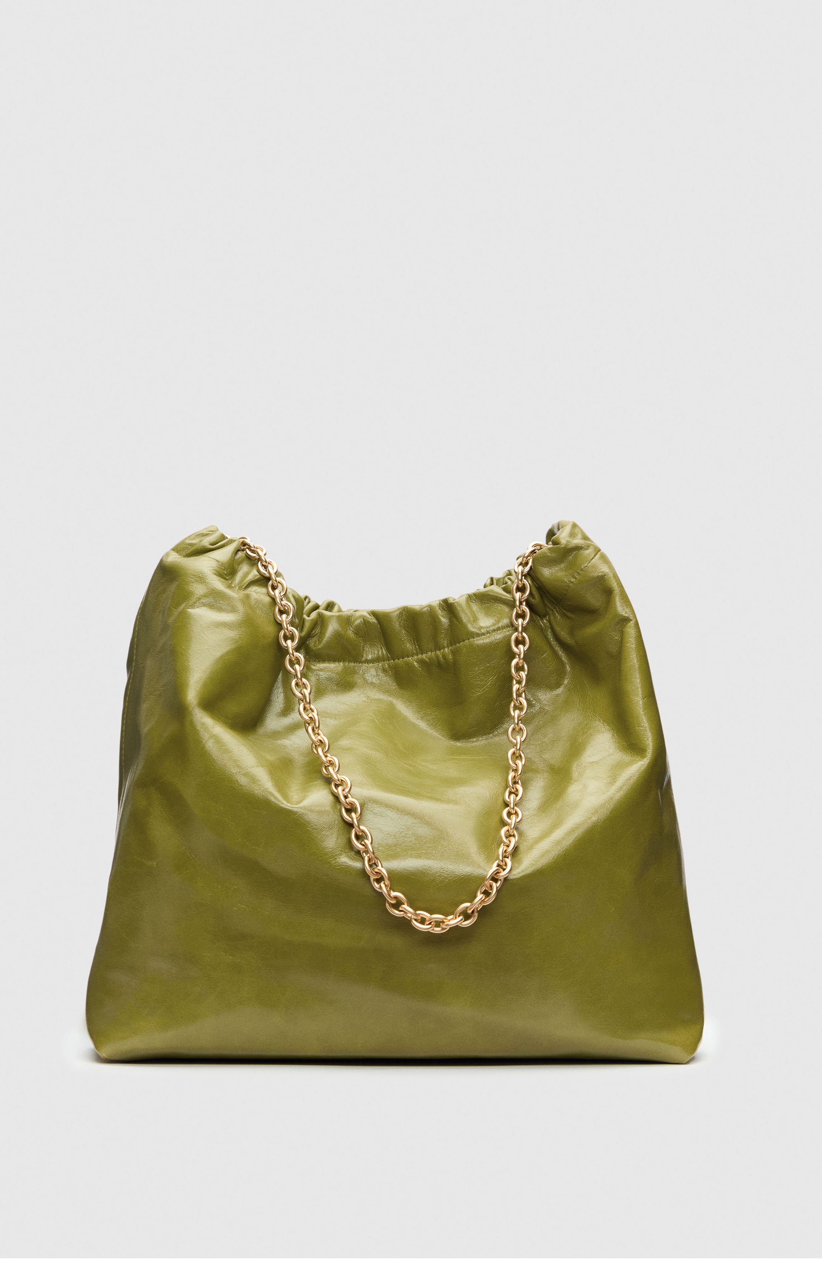 Reformation Dahlia Leather Tote, Alternate, color, Apple Green Leather