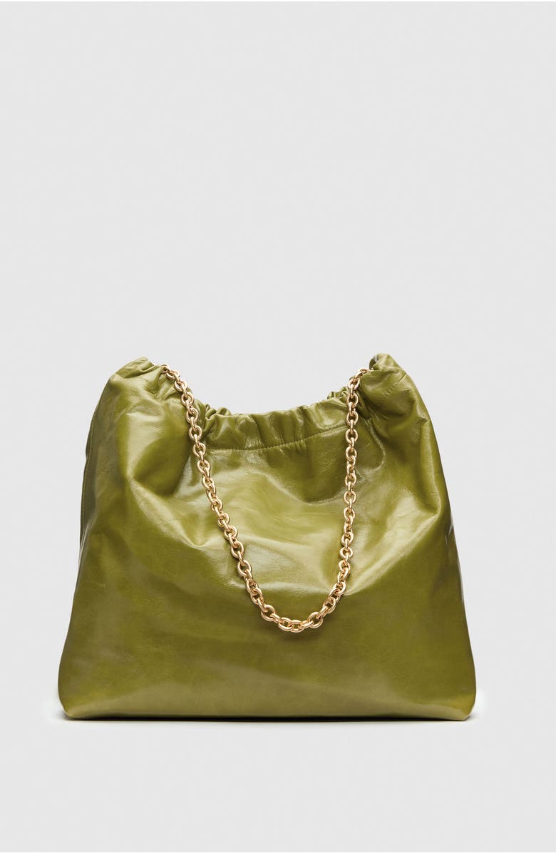 Reformation Dahlia Leather Tote, Alternate, color, Apple Green Leather
