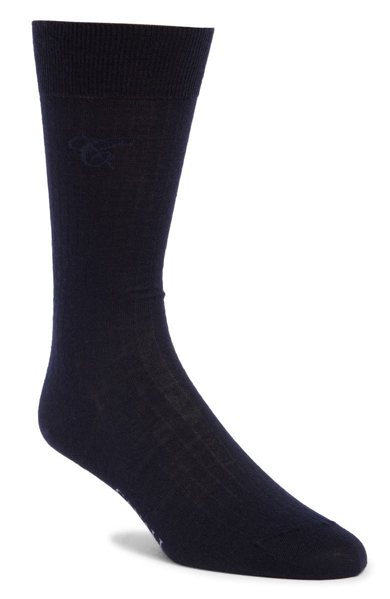 Canali Solid Cotton Dress Socks, Main, color, 