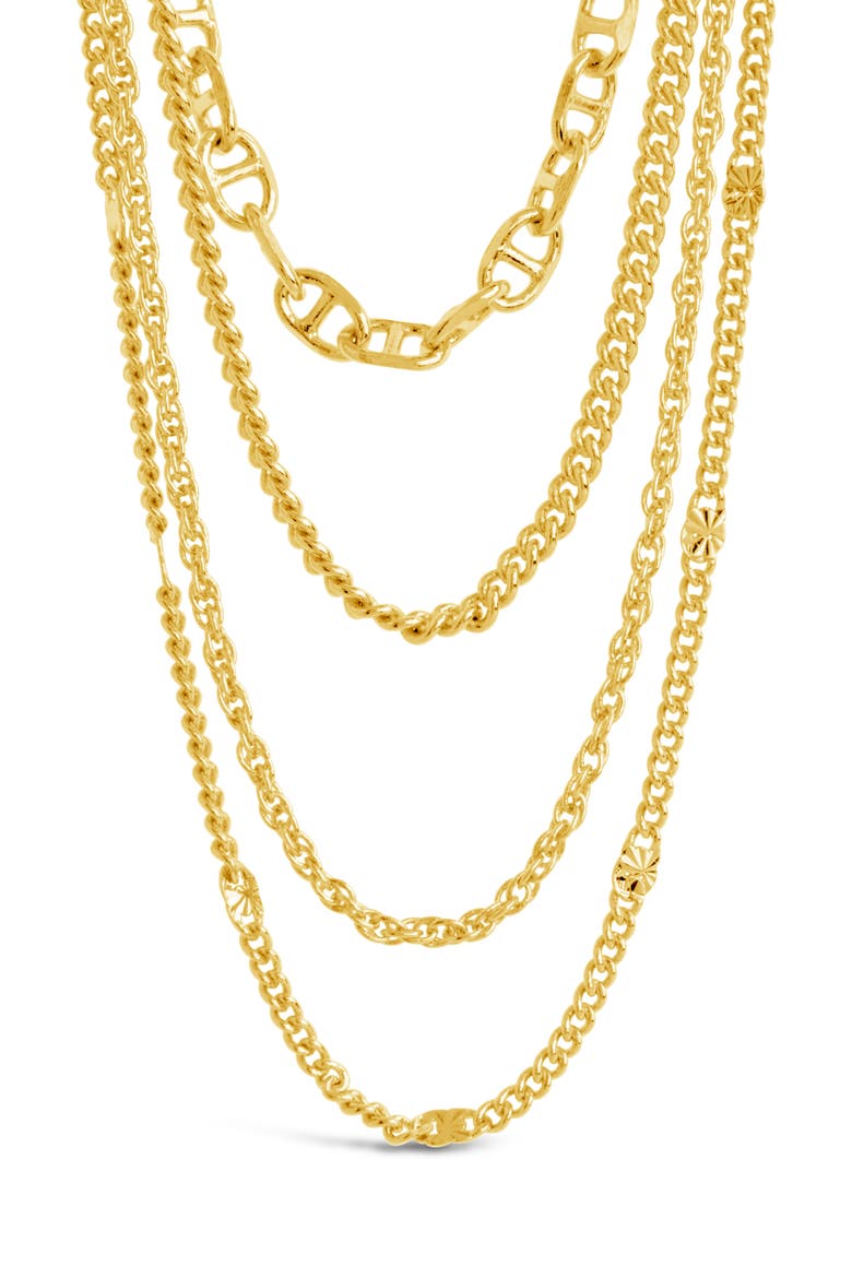 Lulu Layered Chain Necklace, Alternate, color, GOLD