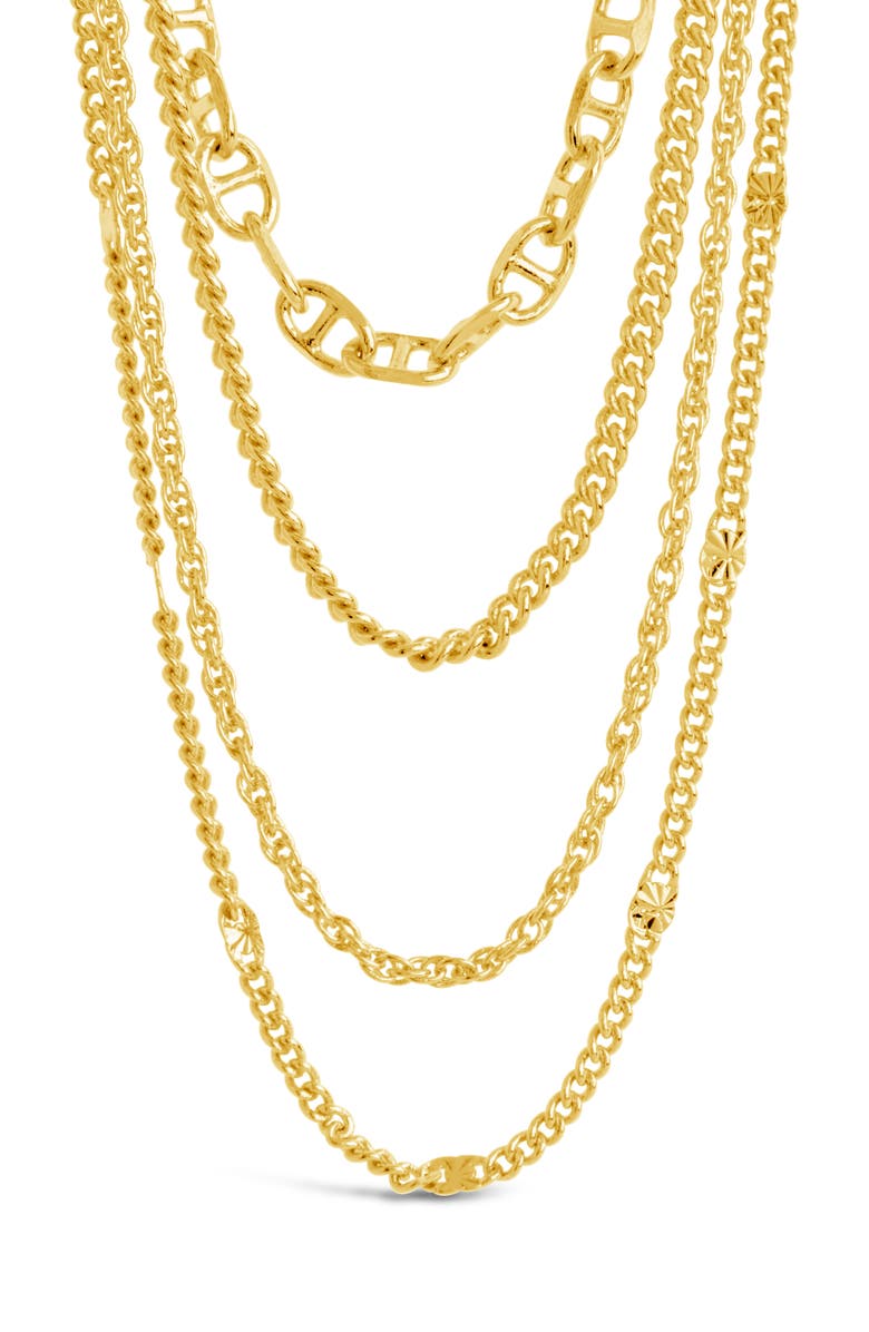 Sterling Forever Lulu Layered Chain Necklace, Alternate, color, Gold