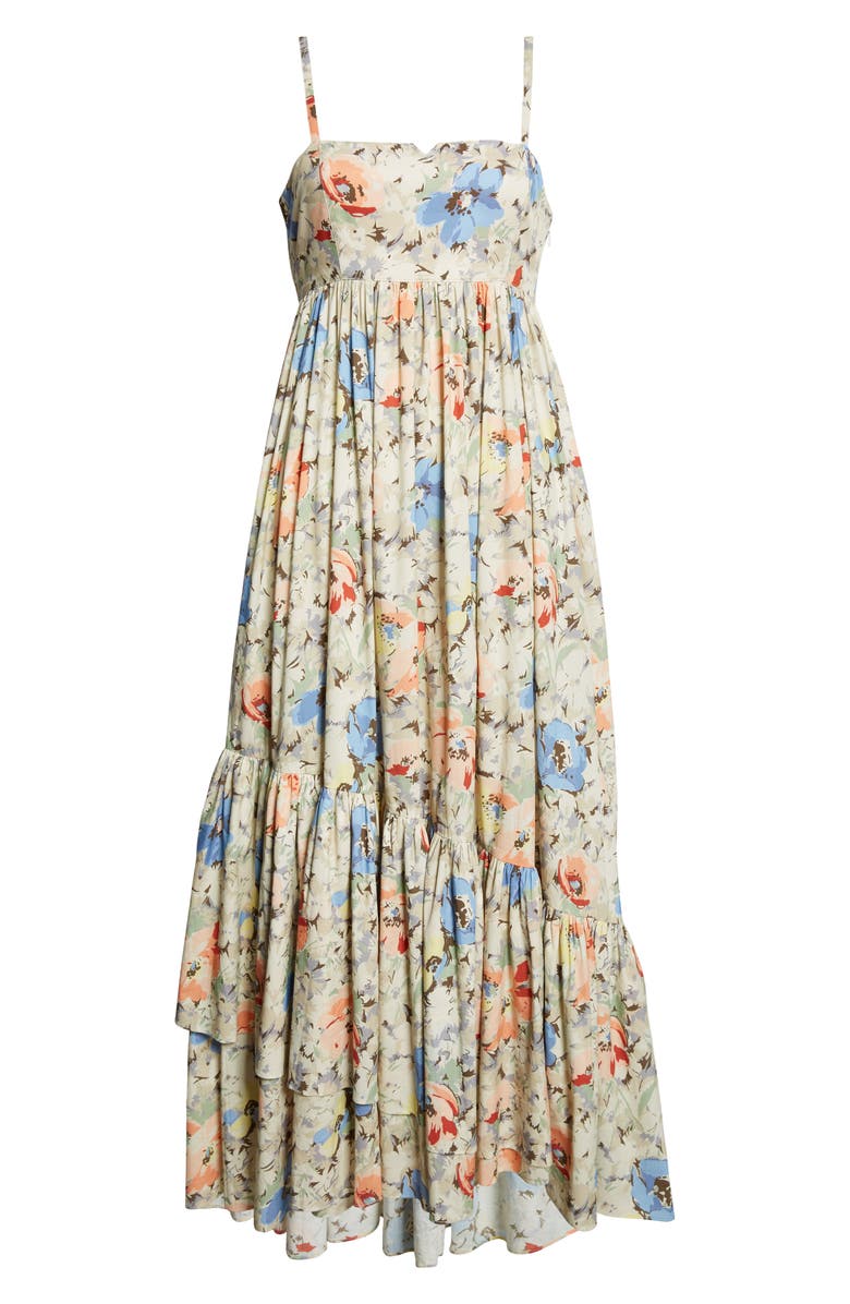 Cinq à Sept Hailey Painted Garden Cotton Blend High-Low Dress, Alternate, color,
