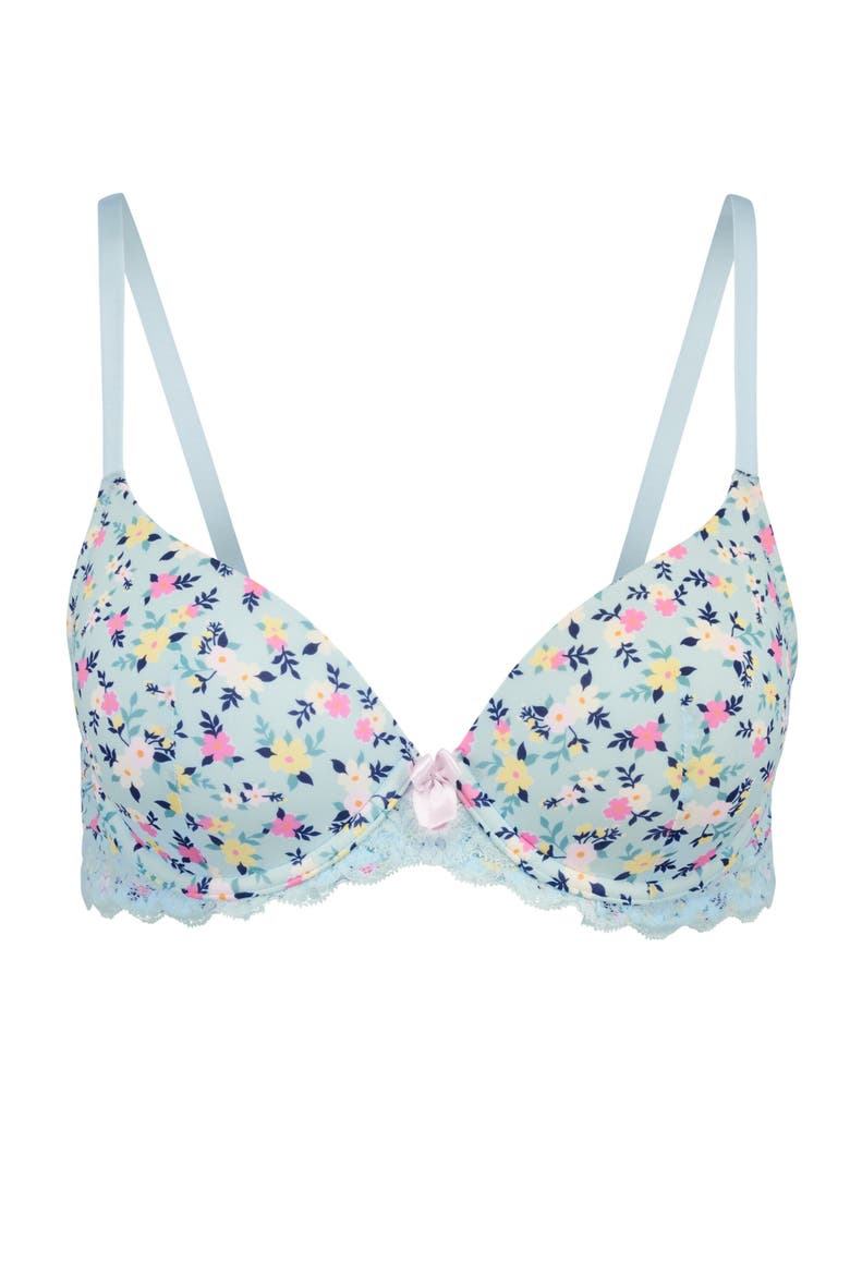 Kati Contour Demi Bra, Alternate, color, Ditsy blue