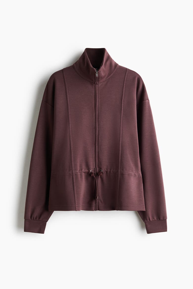 Peplum Sweatshirt Jacket, Alternate, color, Dark red