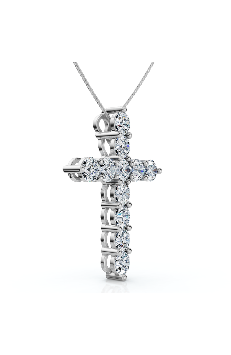 Bliss Diamond 2Ct TW Diamond Cross Women's Necklace 14k Gold Lab Grown 1" Tall, Alternate, color, White Gold