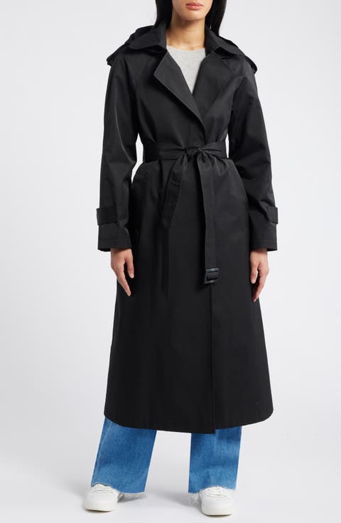 Cotton Blend Trench Coat with Removable Hood