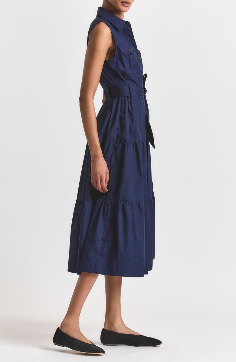 Derek Lam 10 Crosby Florence Sleeveless Shirtdress, Alternate, color, Navy