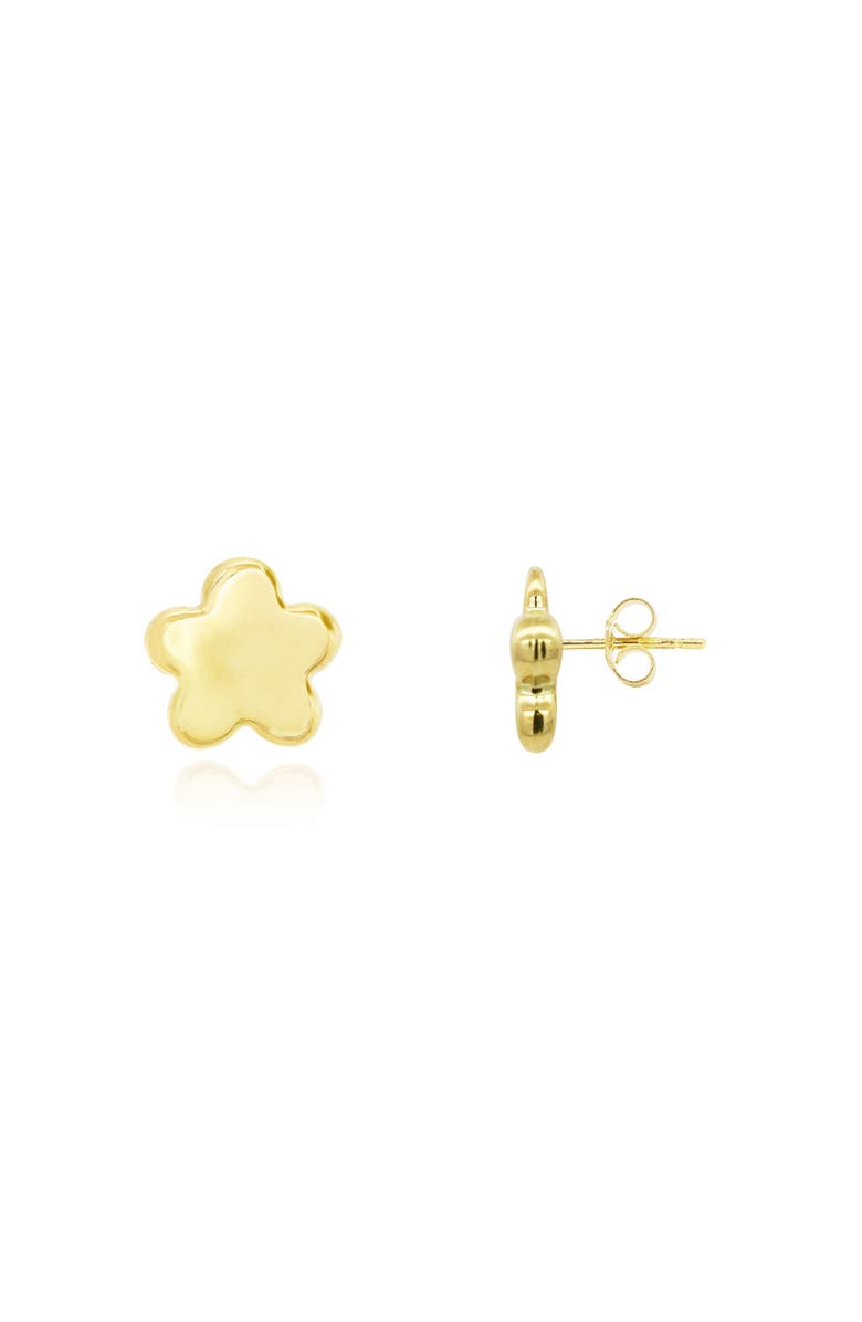 The Lovery Fine Jewelry Puffy Gold Flower Stud Earrings, Main, color, Yellow Gold