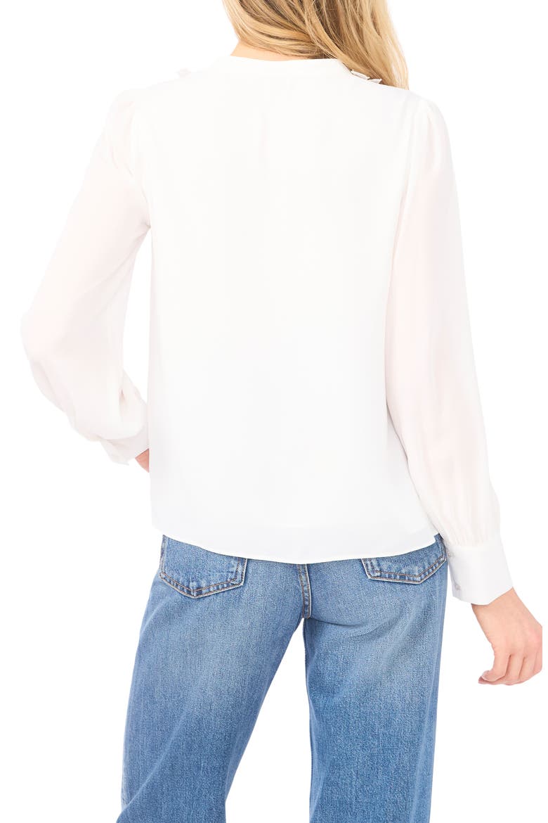Floral Appliqué Pintuck Pleat Top, Alternate, color, NEW IVORY