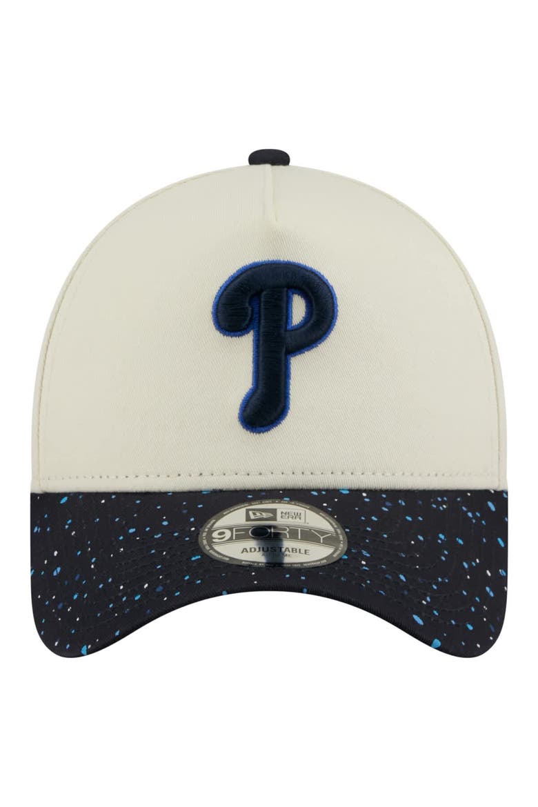 Men's New Era  Cream Philadelphia Phillies Speckle A-Frame 9FORTY Adjustable Hat, Alternate, color, Cream