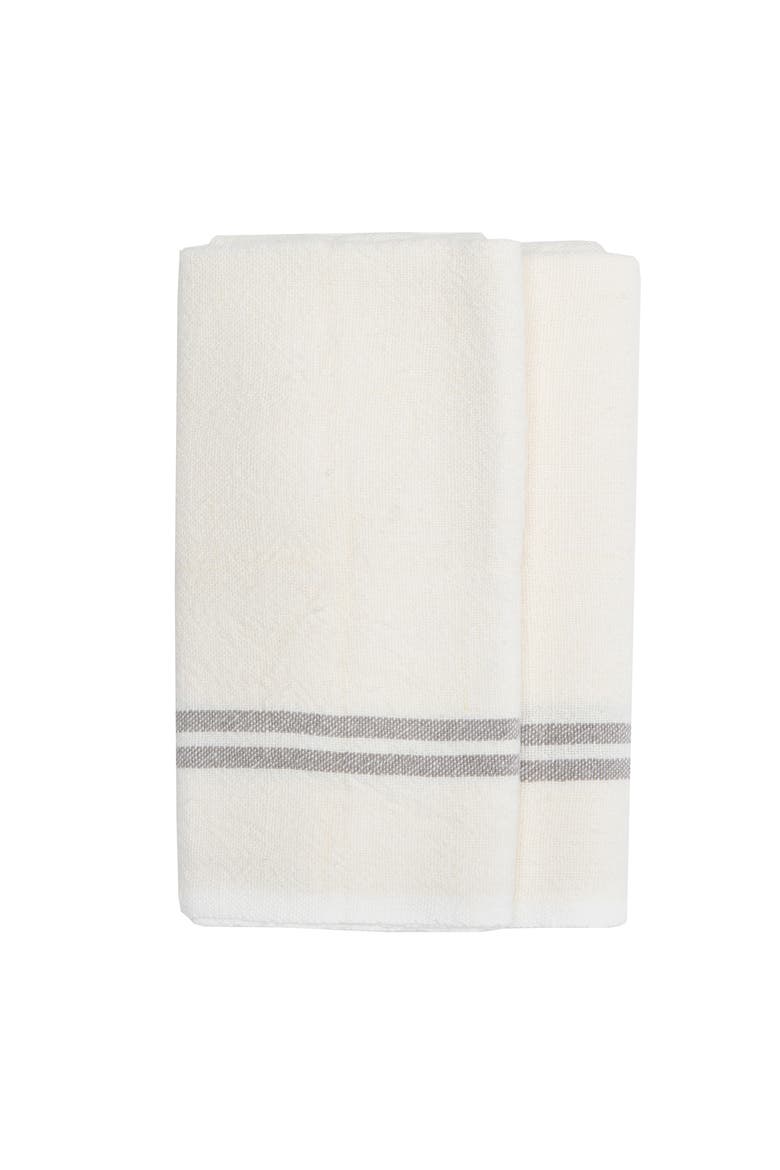 Vintage Linen Towels  - Set of 2, Main, color, Ivory/Grey 20" x 30"