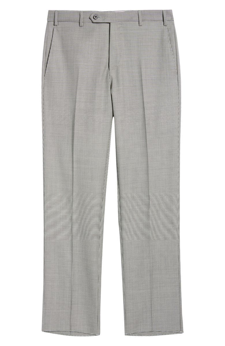 Zanella Devon Flat Front Wool Dress Pants, Alternate, color, Black