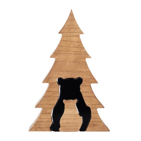 Tree & Bear Wooden Puzzle Figurine 11.69"