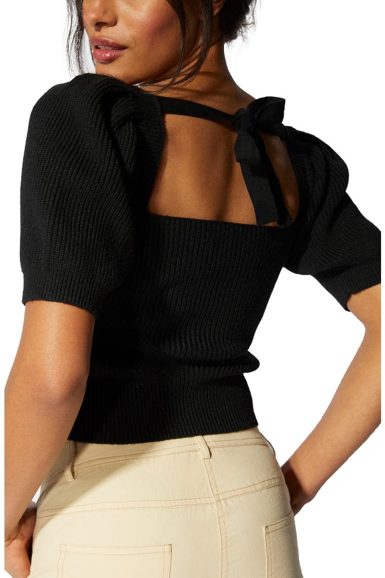 Vallerie Puff Sleeve Knit Top, Main, color, BLACK
