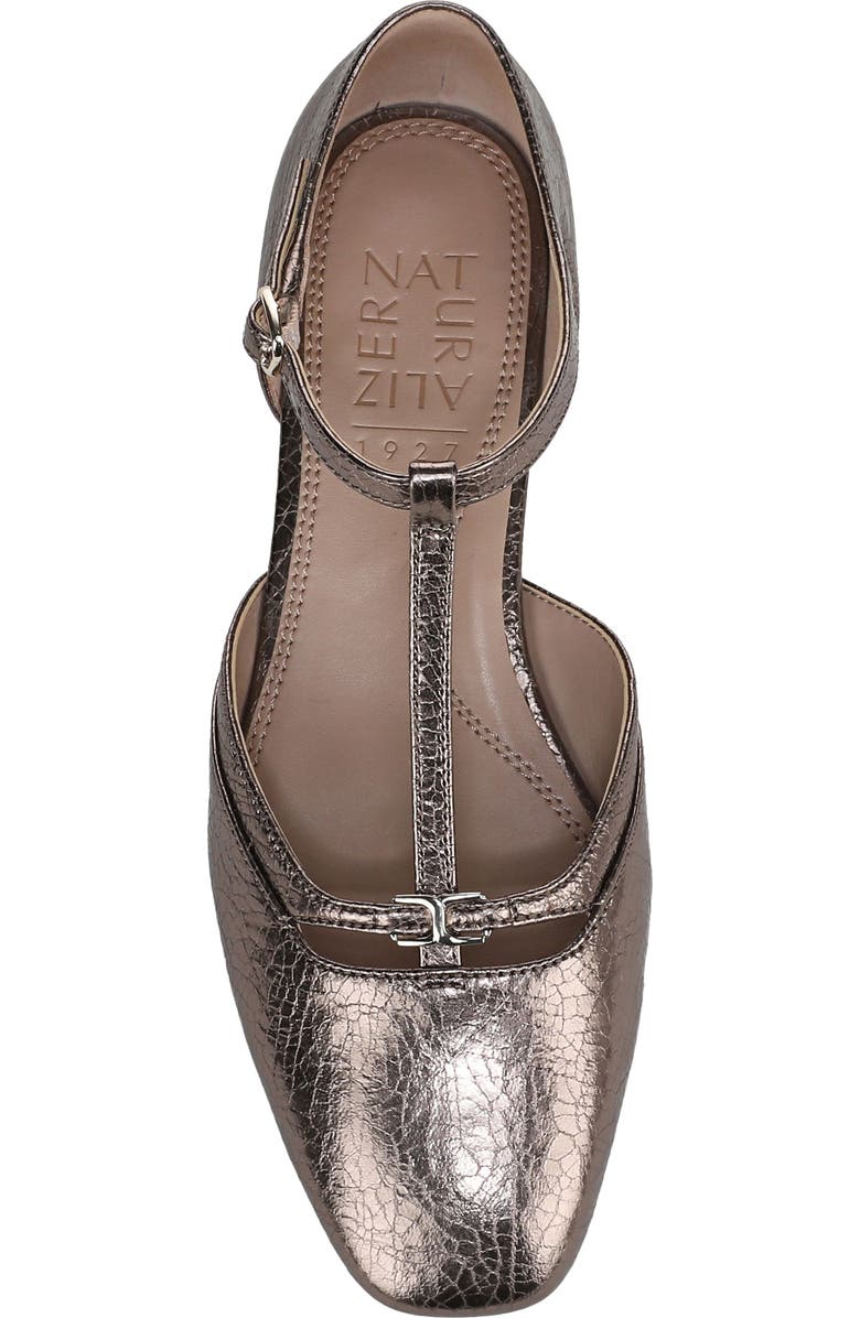 Naturalizer Caresse T-Strap Flat, Alternate, color, Pewter