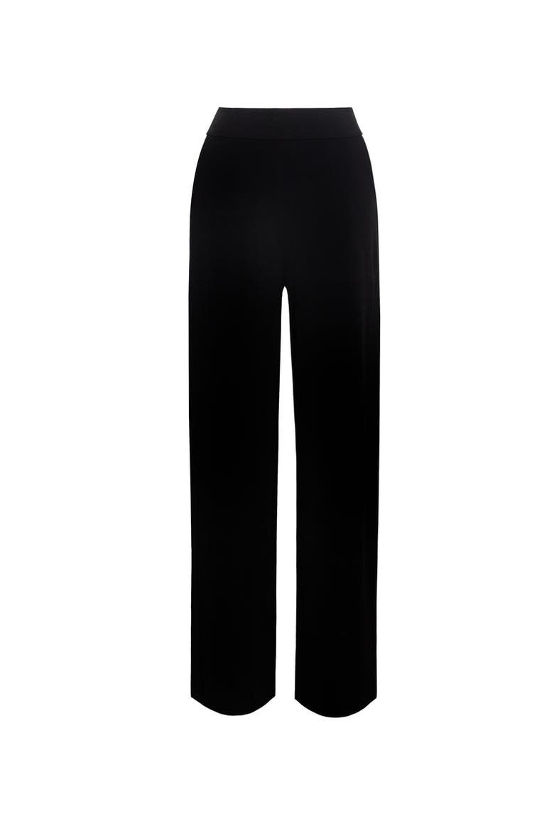 Never Enough Stretch Crepe Wide Leg Trousers, Alternate, color, Black