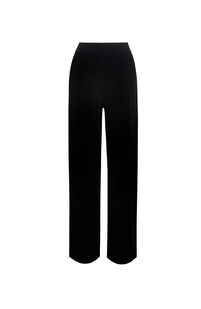 Miss Circle Never Enough Stretch Crepe Wide Leg Trousers, Alternate, color, Black