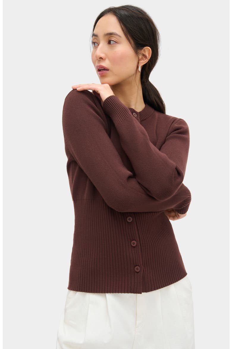 Ruby Cardigan, Alternate, color, CHOCOLATE