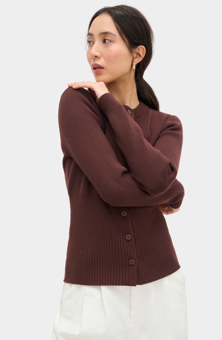 ALIGNE Ruby Cardigan, Alternate, color, Chocolate