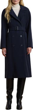 Lauren Ralph Lauren Crepe Belted Coat
