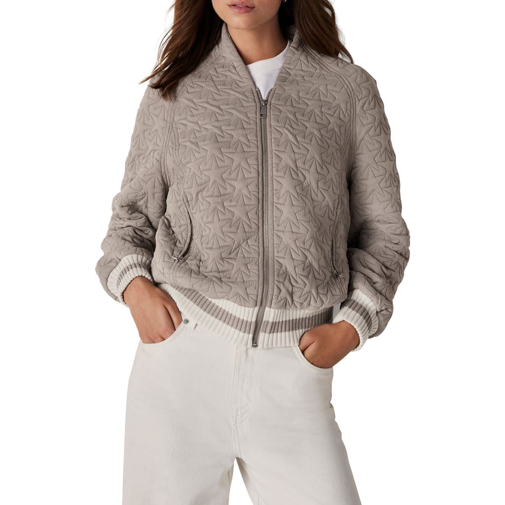 MINT VELVET Star Quilt Bomber in Grey at Nordstrom, Size Large