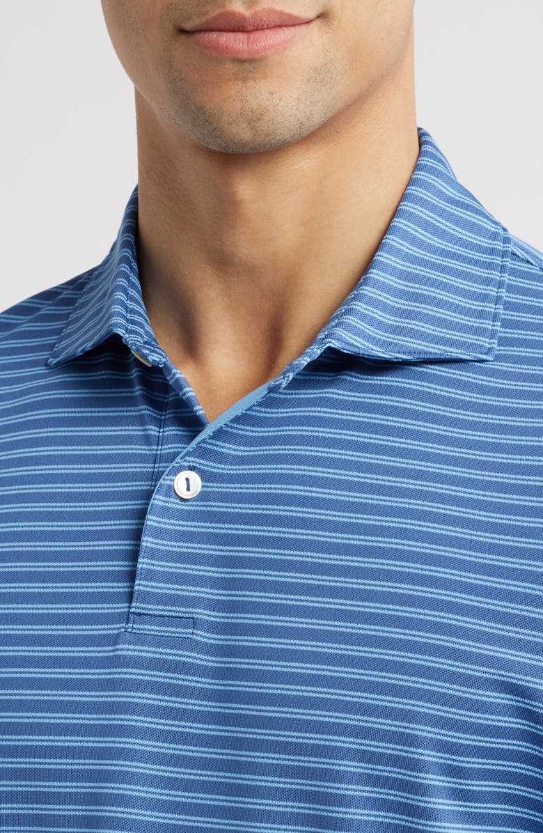 Peter Millar Crown Crafted Mezzo Stripe Performance Polo, Alternate, color, Ocean Blue