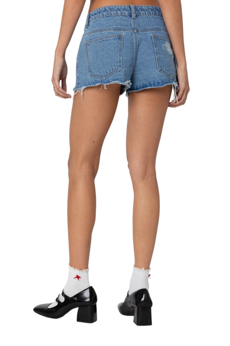 Fern Cutoff Denim Shorts, Alternate, color, BLUE