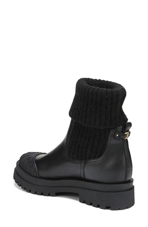 Sam Edelman Steele Knit Chelsea Boot Black Leather In Black