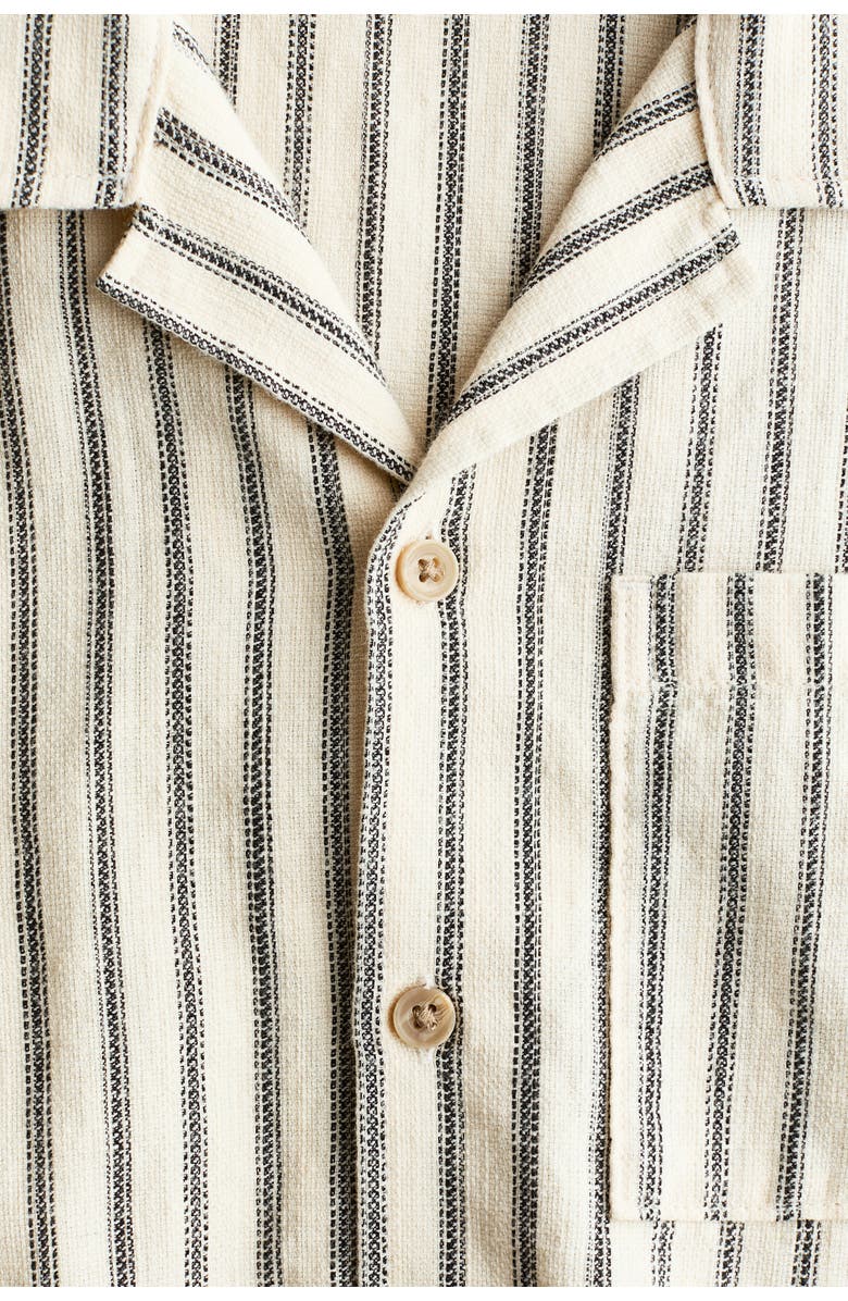H&M Cotton Resort Shirt, Alternate, color, Cream/Striped