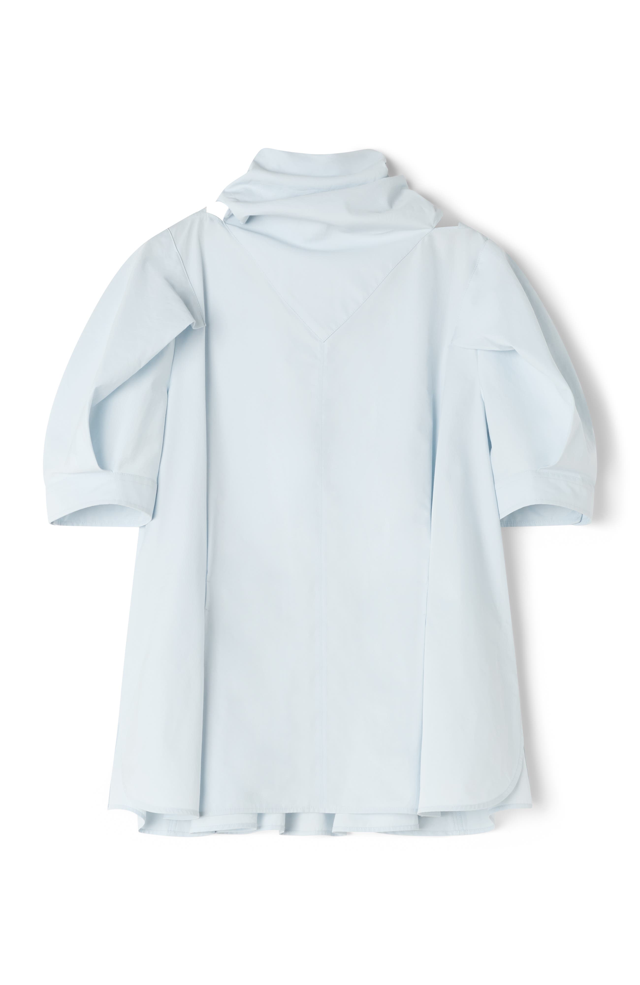 Blue Scarf Top In Cotton Poplin - image 2