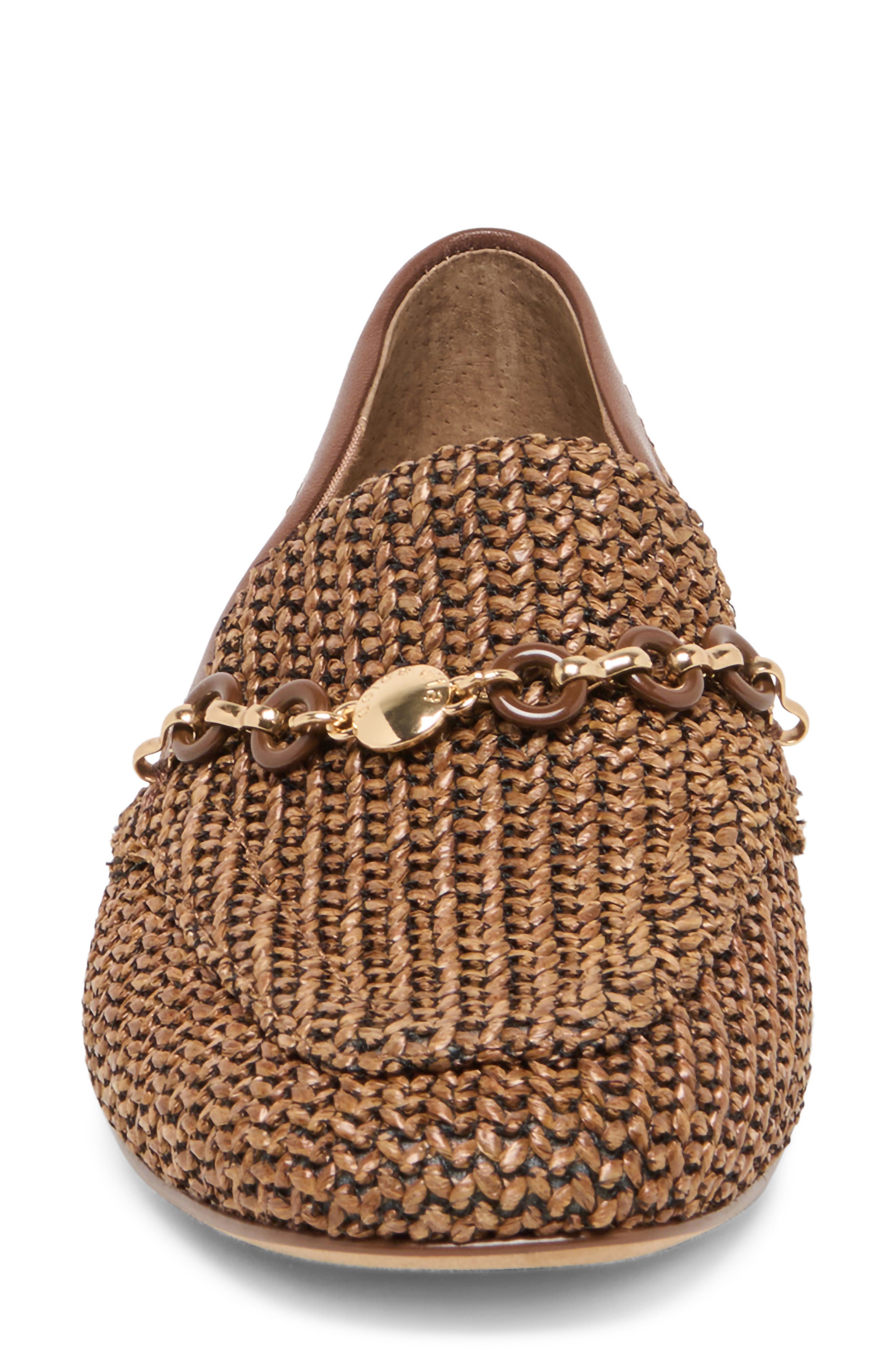 Dolce Vita Kiala Embellished Raffia Loafer, Alternate, color, Chocolate Raffia