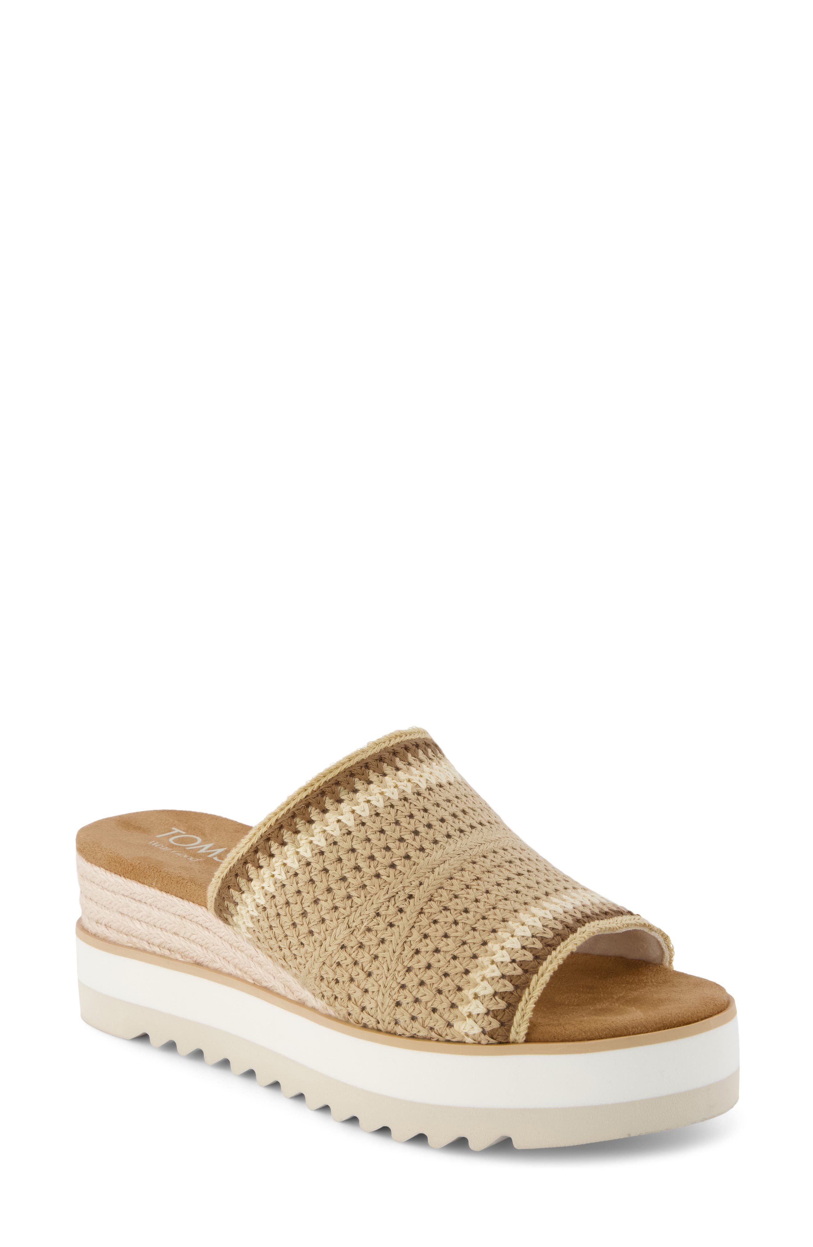 TOMS Dianam Platform Slide Sandal, Main, color, Dark Beige