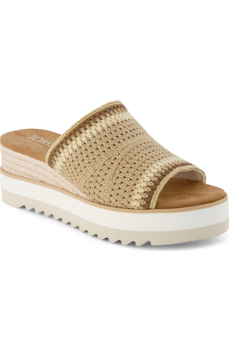 TOMS Dianam Platform Slide Sandal, Main, color, Dark Beige