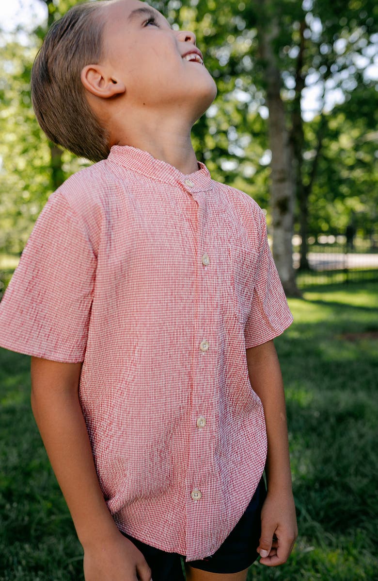 Little Paper Kids Baker Top, Alternate, color, Red Gingham