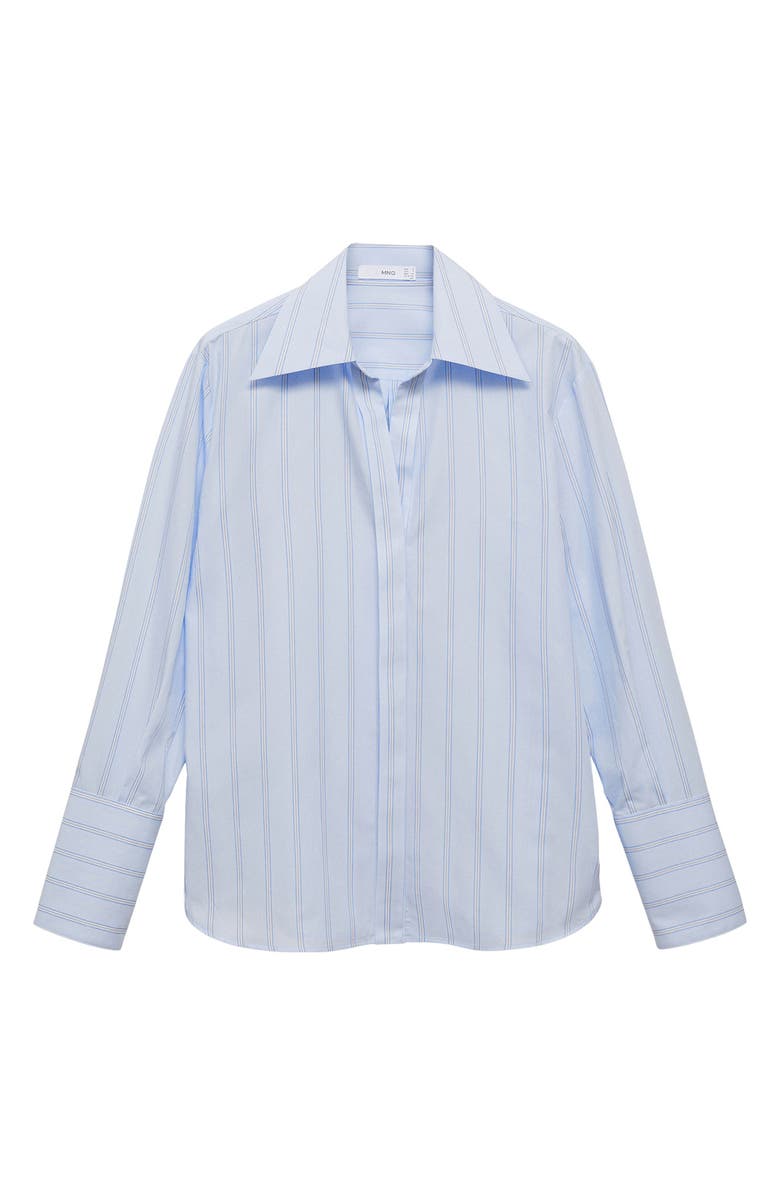 MANGO Regular Fit Stripe Cotton Button-Up Shirt, Main, color,